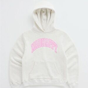 Madhappy Cream Hoodie with Pink Lettering